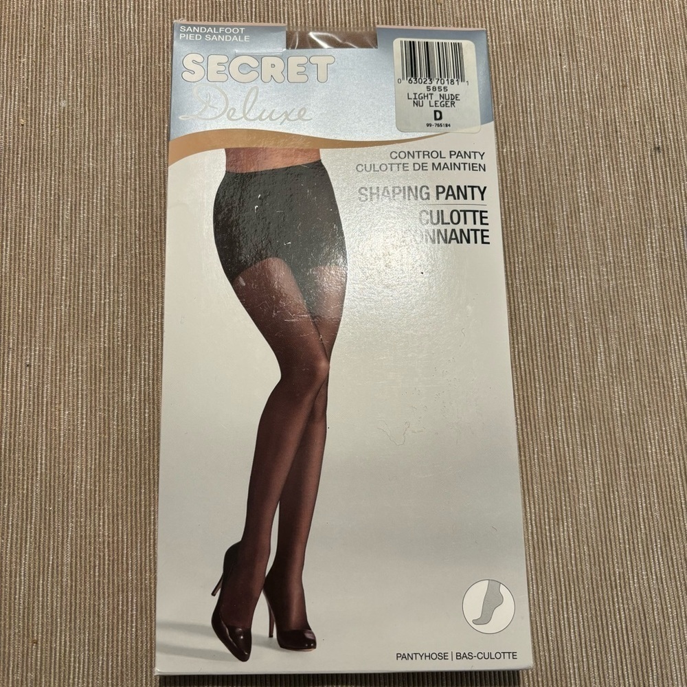 SECRET Sz D Shaping  Panty Light Nude #5855 NEW IN BOX Pantyhose